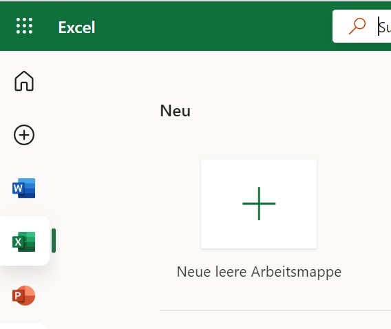 Ein Screenshot, der das Erstellen einer neuen Arbeitsmappe in Excel anzeigt.