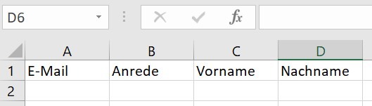 Ein Screenshot, der zeigt, wie die Tabelle für das Beispiel in Excel erstellt wird.