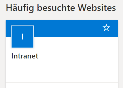 Screenshot der häufig besuchten Websites und die Möglichkeit, mit einem Klick auf den Stern, die Webseite zu den Favoriten hinzuzufügen.