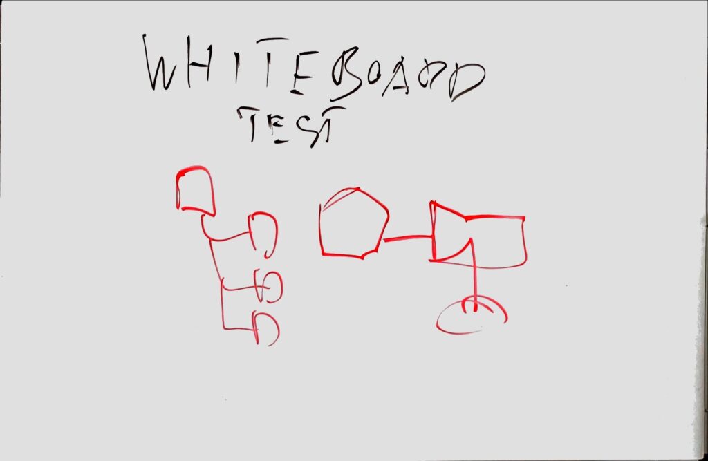 Das Ergebnis eines Whiteboard-Scans in der Scanner-App. Die digitalisierte Version zeigt klare und lesbare Notizen sowie Zeichnungen.