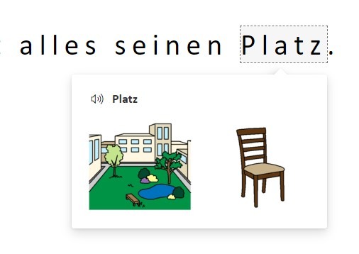 Ein Screenshot, das die Funktion "Plastischen Reader" von OneNote darstellt