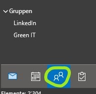 Ein Screenshot, der das Symbol für Kontakte in Outlook anzeigt.