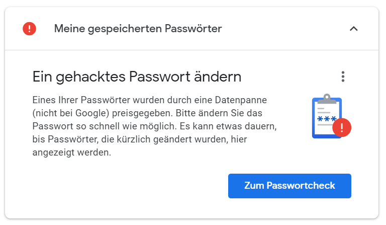 Ein Screenshot, der den Dialog zum Starten des Passwortchecks zeigt.
