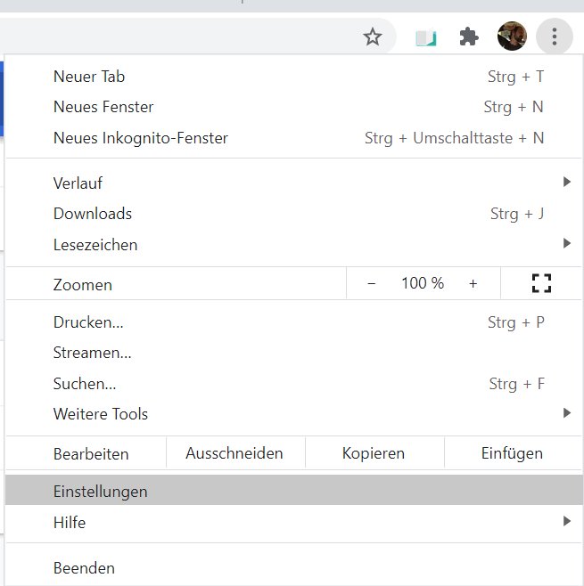 Ein Screenshot, der zeigt, wie über die Einstellungen im Webbrowser auf die gespeicherten Passwörter zugegriffen werden kann