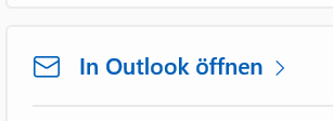 Ein Screenshot zeigt die Schaltfläche "In Outlook öffnen" in Teams.