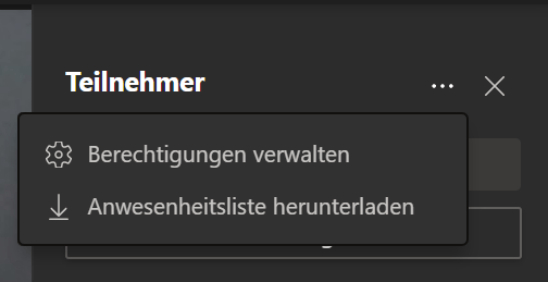 Screenshot, der den Dialog zum Herunterladen der Anwesenheitsliste in Microsoft Teams anzeigt. Der Dialog enthält die Schaltfläche für den Download.