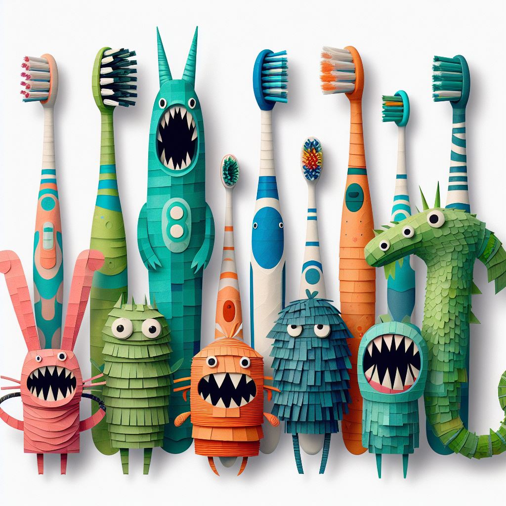 Eine Illustration zeigt gefährliche Zahnbürsten.