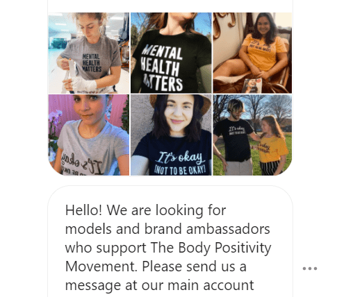 Screenshot einer Nachricht, in der einem Influencer eine angebliche Partnerschaft mit einer Marke angeboten wird. Die Nachricht enthält typische Merkmale eines Betrugs, wie z. B. eine unerwartete Anfrage und vage Formulierungen, die auf betrügerische Absichten hinweisen.